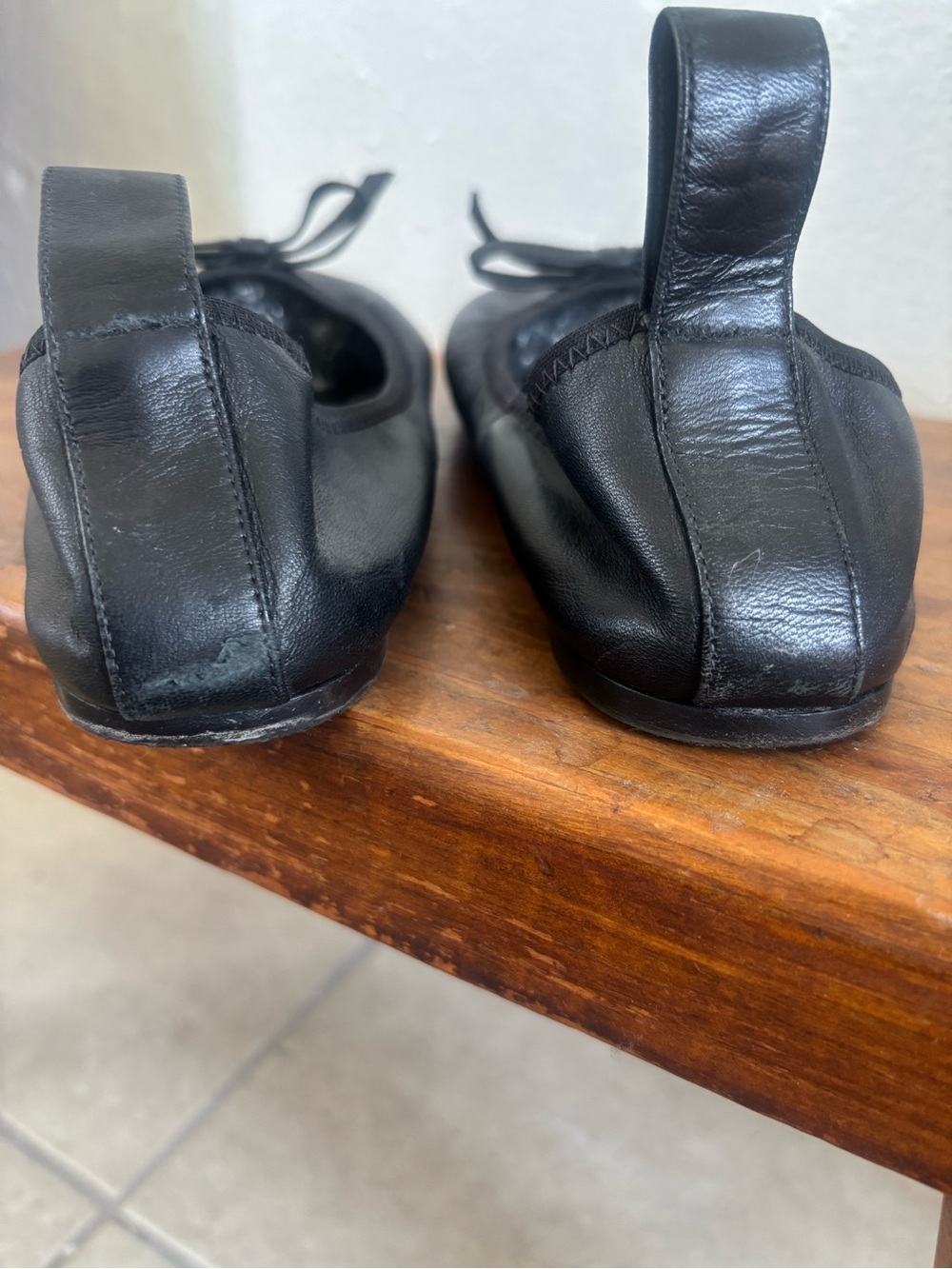 Loewe black leather square toe ballet flats 41 - Picture 5 of 7